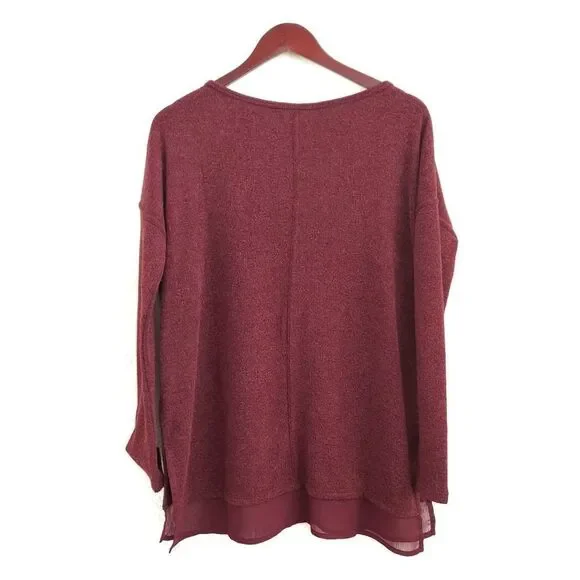 Urban Outfitters Hannah Sweater Top Burgundy XS Pullover - Picture 3 of 5